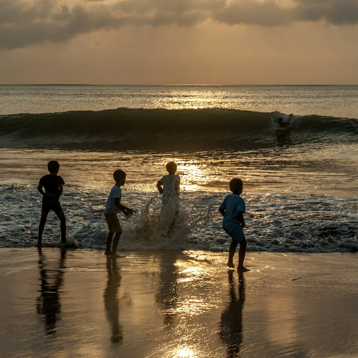 Playing at sunset