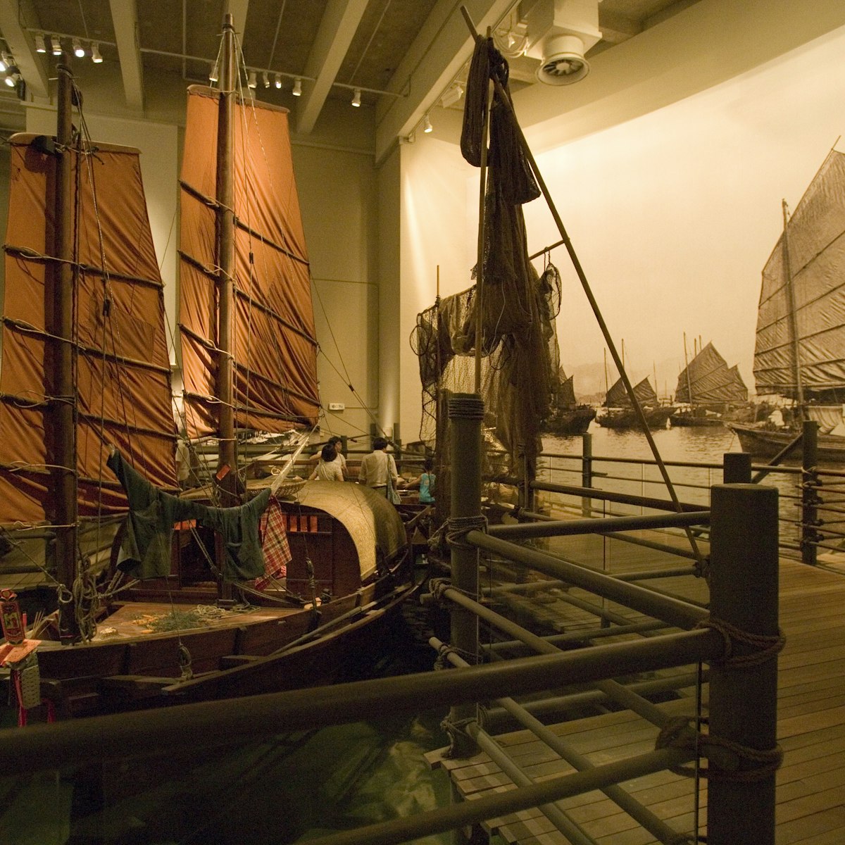 Traditional junks on display at Hong Kong Museum of History, Tsim Sha Tsui.