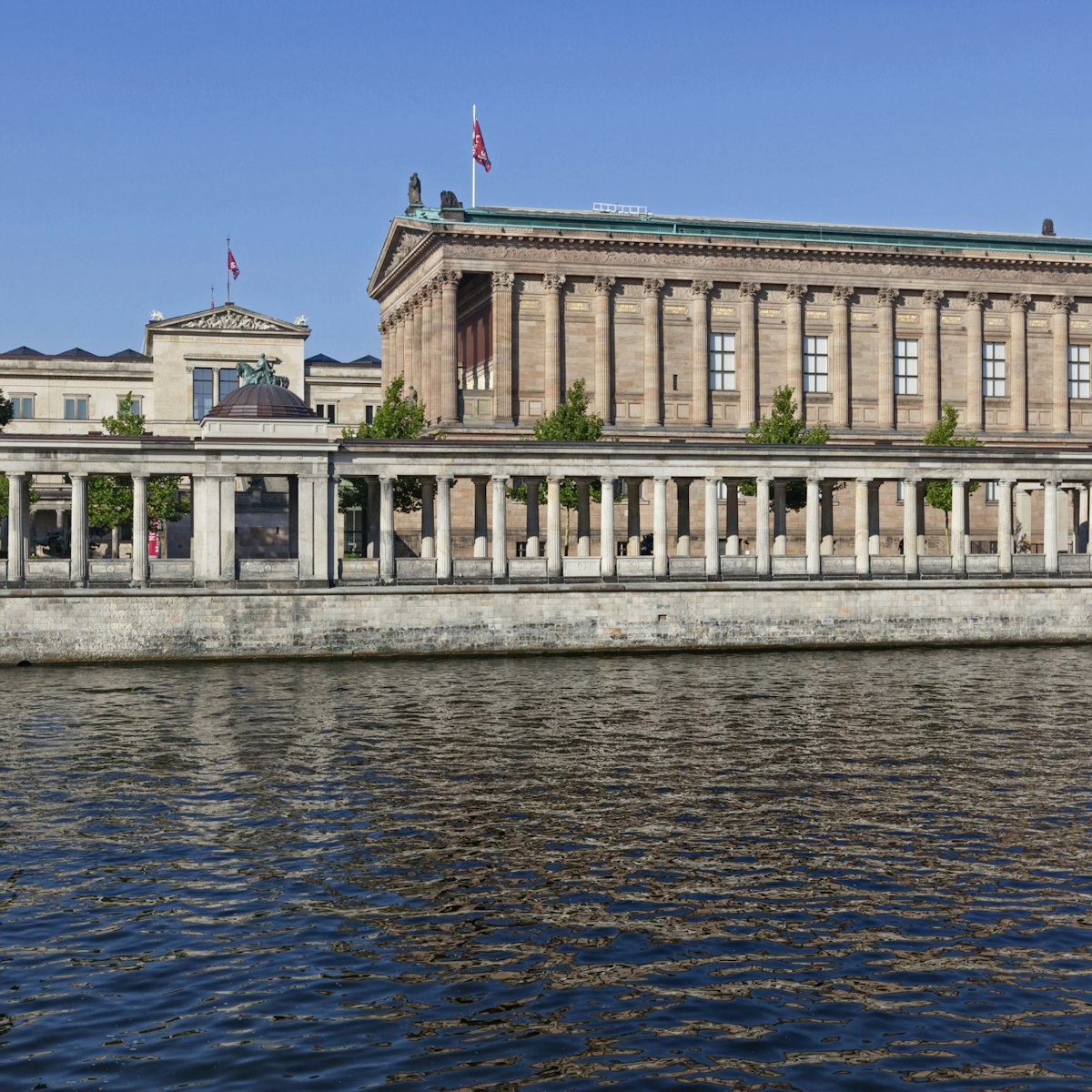 Altes Nationalgalerie colonnade by the River Spree