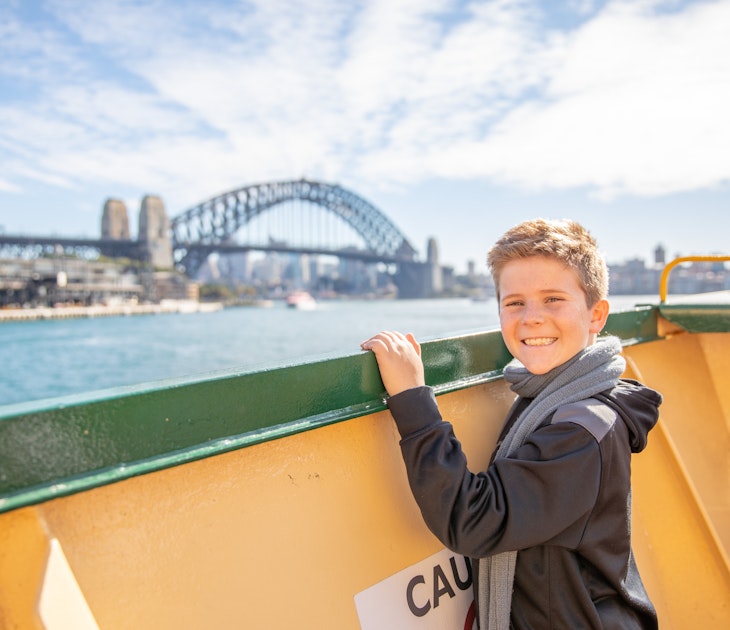 Kids posing in Sydney street along a brick wall and on a ferry viewing Harbour Bridge and Opera House
1022824976
thisisaustralia