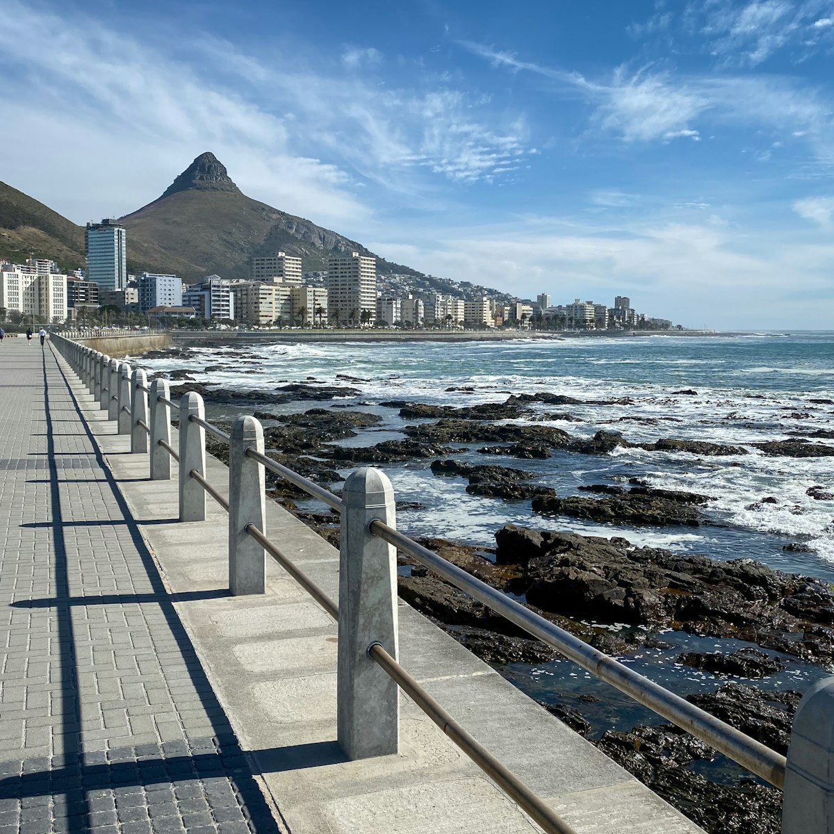 Scenic view of Sea Point Promenade, Cape Town, South Africa.