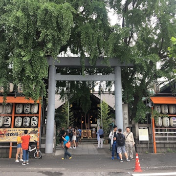 Namiyoke-jinja, Torii gate at the entrance to the shrine, Ginza & Tsukiji.