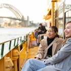 Happy Asian woman friends sitting on ferry boat crossing Sydney harbour in Australia. Attractive girl enjoy and fun urban outdoor lifestyle shopping and travel in the city on holiday vacation.; Shutterstock ID 2329771921; full: 65050; gl: Online ed; netsuite: Sydney budget; your: Claire N
2329771921